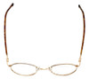 Top View of Flex Plus Blue Light Blocking Reading Glasses Model 64 in Gold-Demi-Amber 46mm N