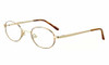 Profile View of Calabria FlexPlus 67 Gold Amber Designer Blue Light Block Reading Glasses /Power