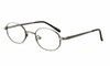 Profile View of Calabria FlexPlus 67 Pewter Designer Blue Light Blocking Reading Glasses 42mm Ne