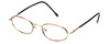 Profile View of Flex Plus Blue Light Blocking Reading Glasses Model 86 in Gold-Demi-Amber 48mm N
