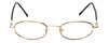 Front View of Flex Plus Blue Light Blocking Reading Glasses Model 86 in Gold-Demi-Amber 48mm N