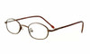 Profile View of Calabria FlexPlus 88 Brown Designer Blue Light Block Reading Glasses 43mm /Power