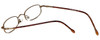 Close up View of FlexPlus Designer Blue Light Blocking Reading Glasses Model 93 Brown-Satin 44mm