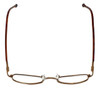 Top View of FlexPlus Designer Blue Light Blocking Reading Glasses Model 93 Brown-Satin 44mm