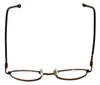 Top View of FlexPlus Designer Blue Light Blocking Reading Glasses Model 96 Shiny-Brown 43mm