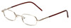 Profile View of FlexPlus Collection Designer Blue Light Block Reading Glasses Model 98 Gold 43mm