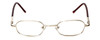Front View of FlexPlus Collection Designer Blue Light Block Reading Glasses Model 98 Gold 43mm