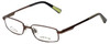 Profile View of Orvis Designer Blue Light Blocking Reading Glasses Brown-Green 50mm Power Option