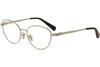 Profile View of Coach Designer Blue Light Blocking Reading Glasses HC5088-9001 in Silver 51mm Ne