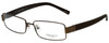 Profile View of Hackett Designer Blue Light Blocking Reading Glasses HEK1059-10 in Brown 58mm Ne