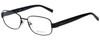 Profile View of Hackett Designer Blue Light Blocking Reading Glasses HEK1102-02 in Black 54mm Ne