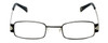 Front View of Cinzia Designer Blue Light Block Reading Glasses Industrial C1 Black Silver 44mm