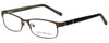 Profile View of Jones New York Designer Blue Light Blocking Reading Glasses J326 Charcoal 53mm N