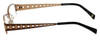Side View of Jones New York Designer Blue Light Blocking Reading Glasses J346 in Brown 56mm N