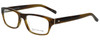 Profile View of Jones New York Designer Blue Light Blocking Reading Glasses J520 in Olive 57mm N