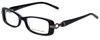 Profile View of Jones New York Designer Blue Light Blocking Reading Glasses J738 in Black 52mm N