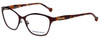 Profile View of Jonathan Adler Designer Blue Light Block Reading Glasses JA103-Bur Burgundy 53mm