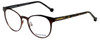 Profile View of Jonathan Adler Designer Blue Light Block Reading Glasses JA105-Brown Brown 51mm