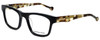Profile View of Jonathan Adler Designer Blue Light Block Reading Glasses JA300-Black Black 53mm
