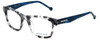 Profile View of Jonathan Adler Blue Light Block Reading Glasses JA300-White White Tortoise 53mm
