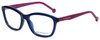 Profile View of Jonathan Adler Designer Blue Light Blocking Reading Glasses JA305-Navy Navy 54mm
