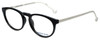 Profile View of Jonathan Adler Designer Blue Light Block Reading Glasses JA306-Black Black 51mm