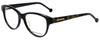 Profile View of Jonathan Adler Designer Blue Light Block Reading Glasses JA310-Black Black 53mm