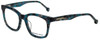 Profile View of Jonathan Adler Designer Blue Light Blocking Reading Glasses JA312-Aqua Aqua 49mm