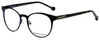 Profile View of Jonathan Adler Designer Blue Light Block Reading Glasses JA506-Black Black 51mm