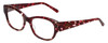 Profile View of Judith Leiber Designer Blue Light Blocking Reading Glasses JL3011-06 Ruby 52mm N