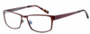 Profile View of Jones New York Designer Blue Light Blocking Reading Glasses J327 in Matte-Brown