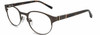 Profile View of Jones New York Designer Blue Light Block Reading Glasses J339 Brown 53mm w/Power