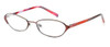 Profile View of Jones NY J467 Designer Blue Light Blocking Reading Glasses in Red 53mm 20 Powers