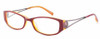 Profile View of Jones New York Designer Blue Light Block Reading Glasses J736 Red 52mm 20 Powers