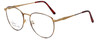 Profile View of Linda Evans Designer Blue Light Blocking Reading Glasses LE-169 Demi Amber 53mm