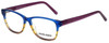 Front View of Marie Claire Blue Light Blocking Reading Glasses MC6217-BUR Burgundy Stripe 52mm