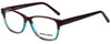 Profile View of Marie Claire Blue Light Blocking Reading Glasses MC6217-BUR Burgundy Stripe 52mm