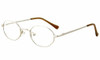 Profile View of Calabria MetaFlex EE Gold Amber 39 mm Designer Blue Light Block Reading Glasses