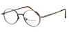 Profile View of Calabria MetaFlex L Antique Gold 40 mm Designer Blue Light Block Reading Glasses