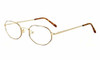 Profile View of Calabria MetaFlex Q Gold Brown Designer Blue Light Blocking Reading Glasses 50mm