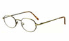 Profile View of Calabria MetaFlex T Gold Amber Designer Blue Light Blocking Reading Glasses 44mm