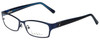 Profile View of Nicole Miller Blue Light Blocking Reading Glasses Bowery-03 in Indigo Black 53mm