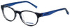 Profile View of Converse Designer Blue Light Blocking Reading Glasses Q014 in Black-Stripe 48mm