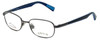 Profile View of Orvis Designer Blue Light Blocking Reading Glasses Target Gunmetal 48mm 20 Power
