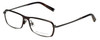 Profile View of John Varvatos Designer Blue Light Blocking Reading Glasses V136 in Brown 55mm Ne