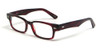 Profile View of Calabria Viv 7002 Designer Blue Light Blocking Reading Glasses in Red Tortoise N