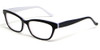 Profile View of Calabria Viv 816 Designer Blue Light Block Reading Glasses Black Pearl 20 Powers