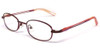 Profile View of Calabria Viv Kids 115 Designer Blue Light Blocking Reading Glasses in Burgundy N
