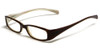 Profile View of Calabria Viv Kids 119 Designer Blue Light Blocking Reading Glasses Black-Brown N