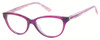 Profile View of Candies Designer Blue Light Blocking Reading Glasses Coral-Fus in Fuchsia 53 mm